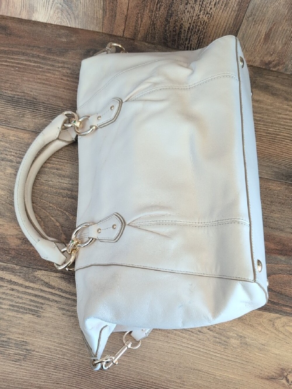 Coach Ivory Off White Colette Pleated Leather Satchel M410 - Picture 4 of 16